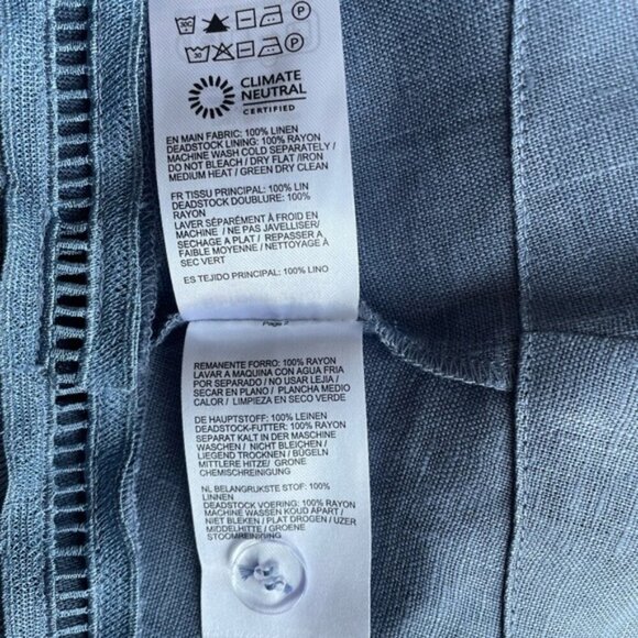 NEW Reformation Everett Linen Midi Dress Cornflower Blue | US 2 UK 6 - Picture 14 of 14